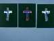 'Untitled' (3 crucifixes), 1981, 8in. x 24in. each, oil on plastic w/formed aluminum.  Easter, 1981  (back room).  Rosco Louie Gallery